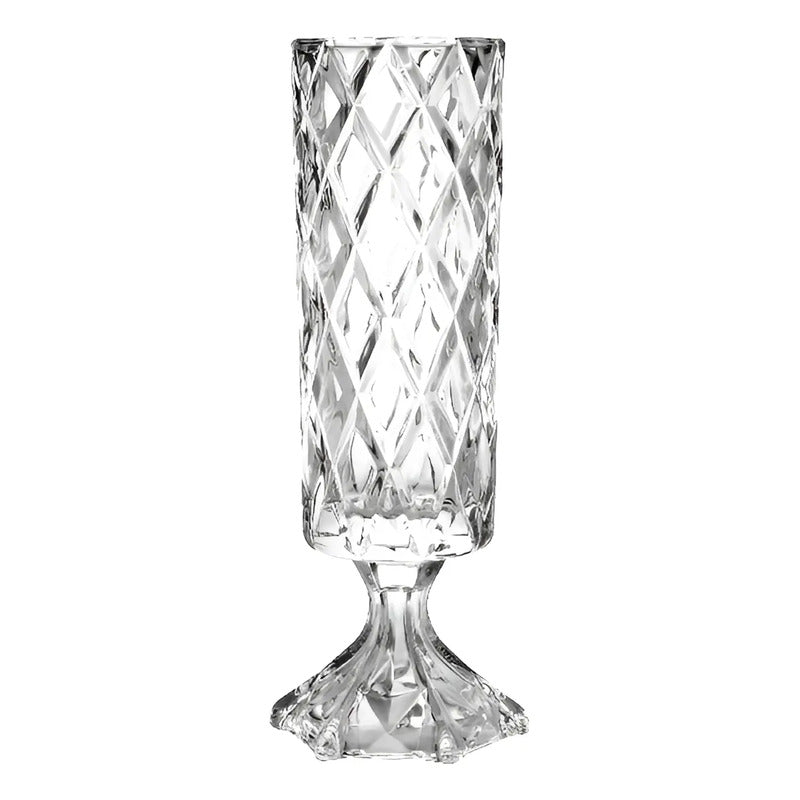 Vaso De Cristal Com Pé Deli Diamond 12,5cm X 41cm - Lyor