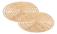 2 Descansos Para Panela Lyor Palm De Fibra Natural Natural Liso