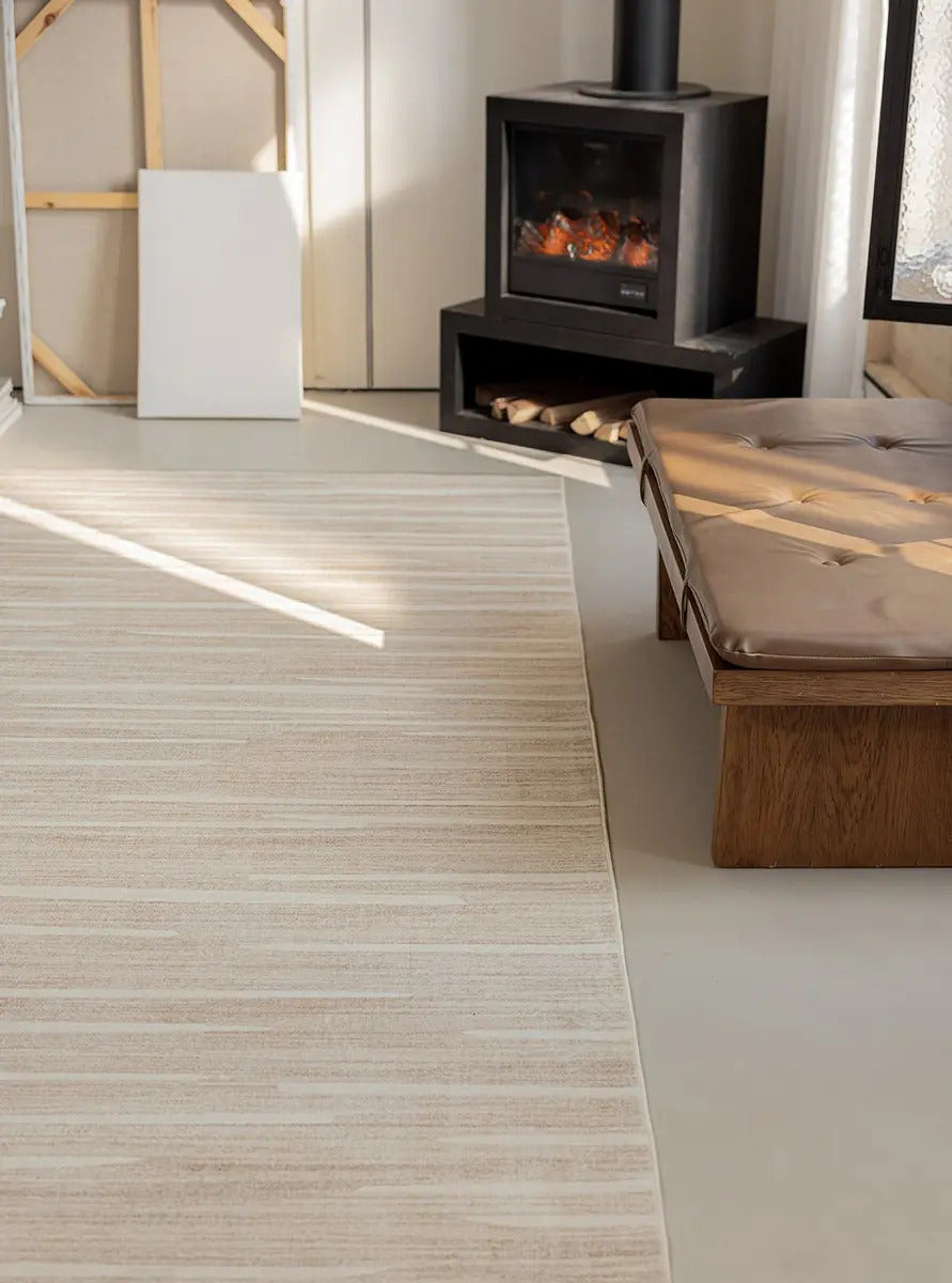 Tapete Vinci Jolitex Pelo Baixo 100% Poliéster Milão 50x120c 1.2 M 50 Cm Bege