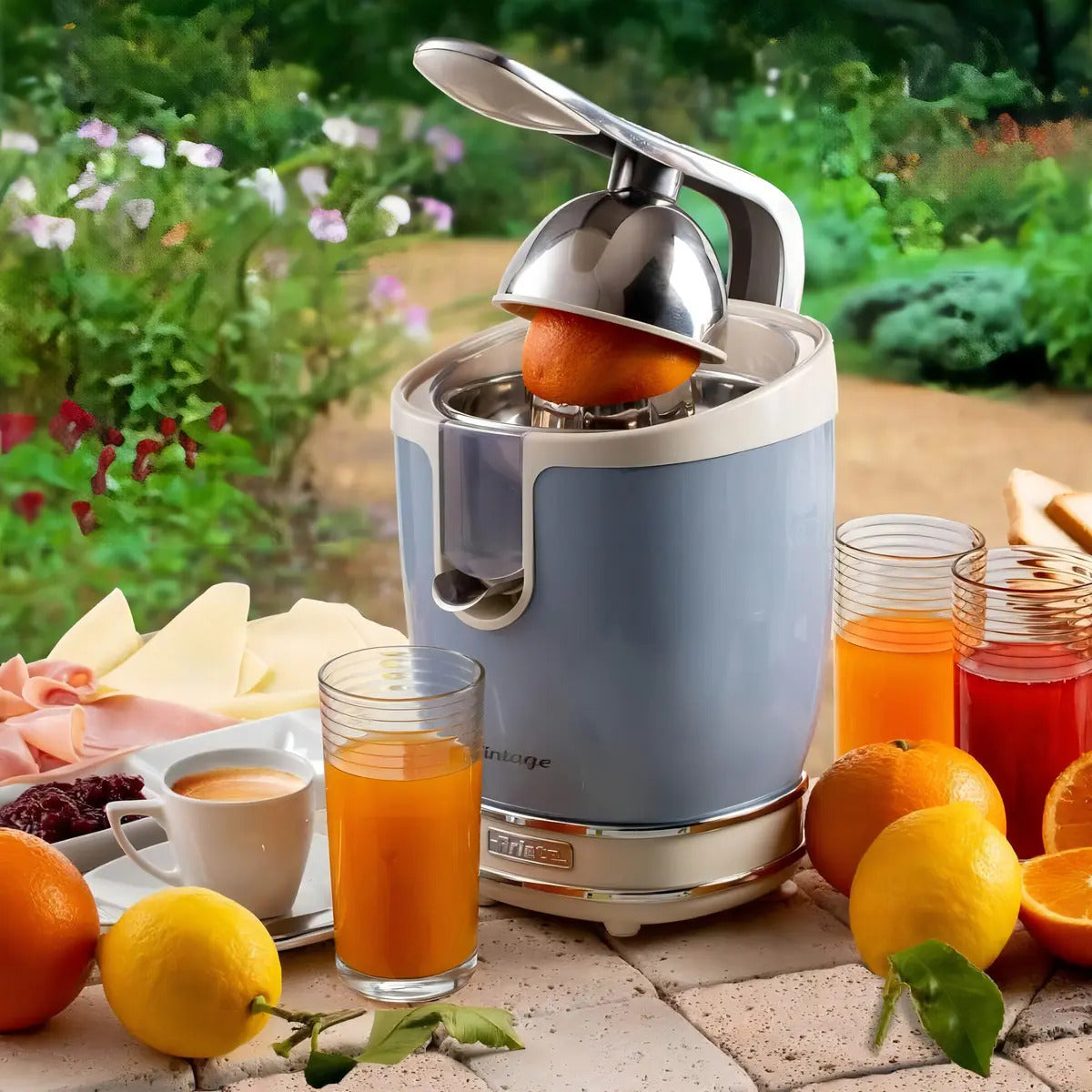 Espremedor De Frutas Ariete 413 Vintage Azul 85w 220v