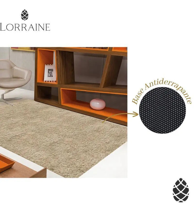 Tapete 200x250 Sala Quarto Jolitex Pelo Baixo Antiderrapante Vip 200x250 Palha
