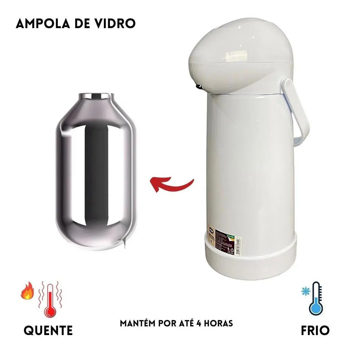 Termo Mor Nobile Inox 1l Branco Branco