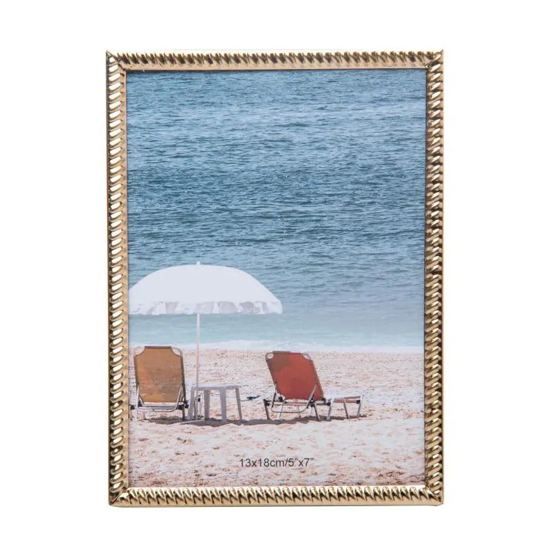 Porta-retrato Wolff Spiral De Aço Inox Dourado 13cm X 18cm Dourado Liso