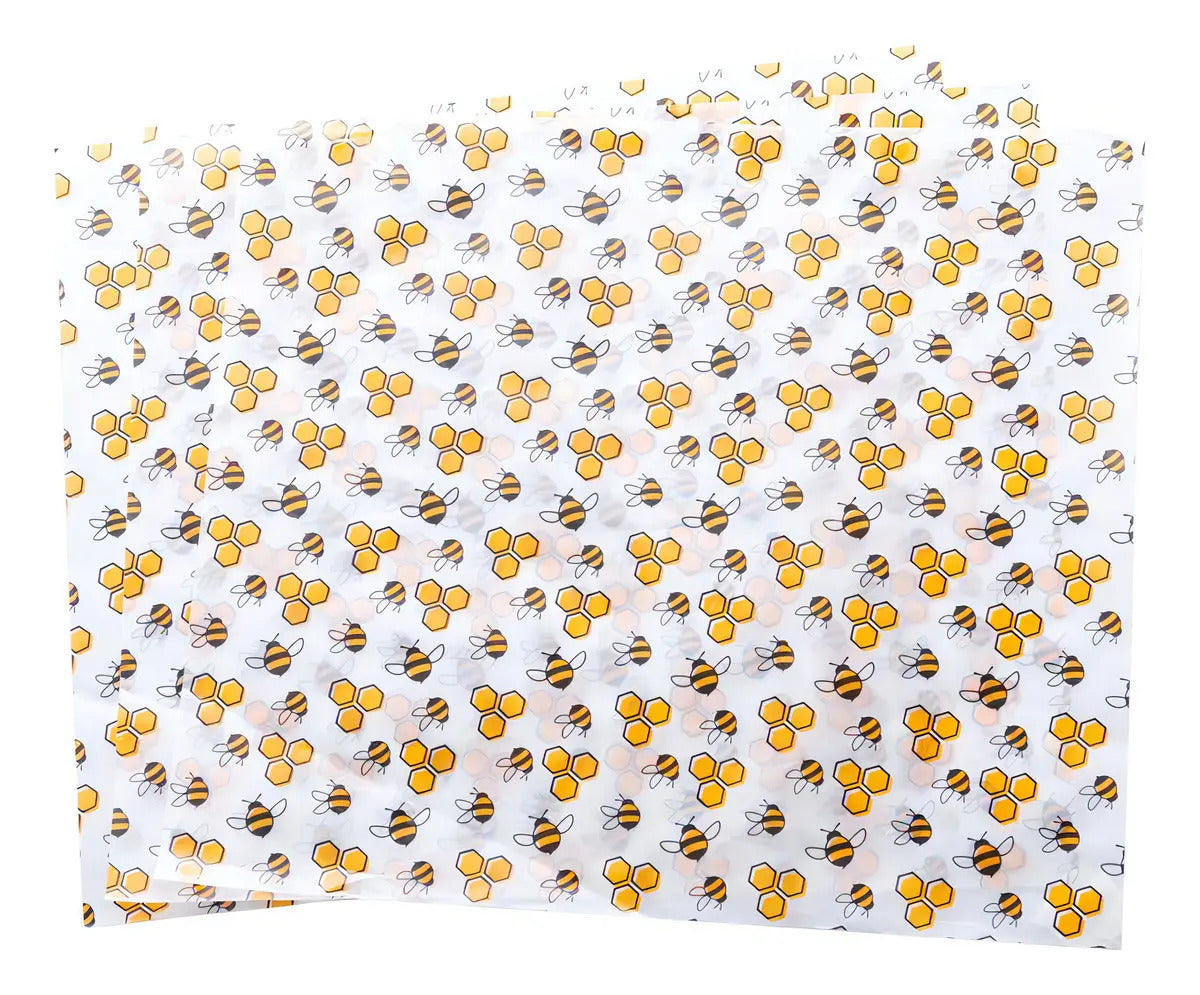 50 Unidades De Papel Manteiga Lyor Emtampado Bee 24,5cm
