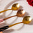 4 Colheres Wolff Flowers De Aço Inox Dourado/branco Branco Com Dourado