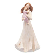 Escultura Decorativa Mãe E Filha Em Resina 24,5cm Multicolor