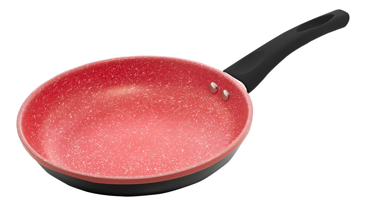 Frigideira De Indução Em Alumínio Com Revestimento Cerâmico Grande Indução Chef Pro Vermelha 24cm Lyor Vermelho