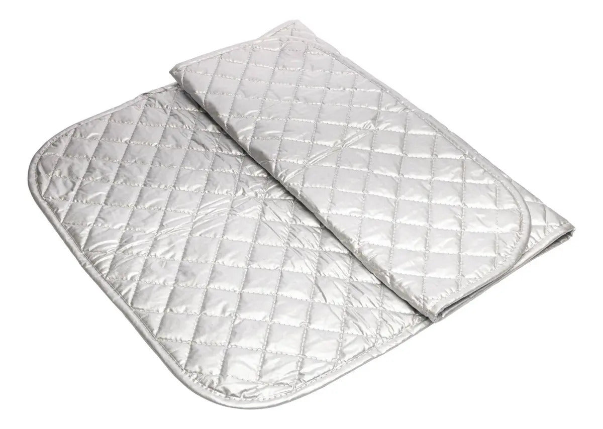 Tapete Para Passar Roupas Térmico Dobrável Não Gruda 85x46cm Xadrez Prateado