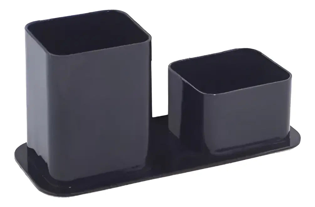 Porta Canetas E Clips Duplo Dellocolor Cor Preto