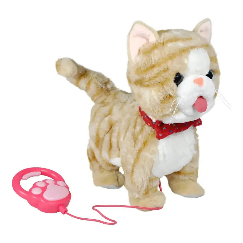 Gato De Pelúcia Falante Caramelo - Fale Que Repito Marrom-claro