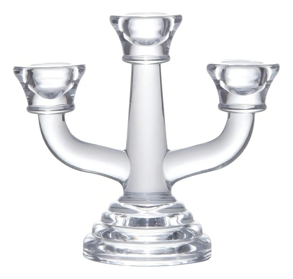 Candelabro Vidro Sodo-cálcico P/3 Velas 15x7x13cm Cor Transparente