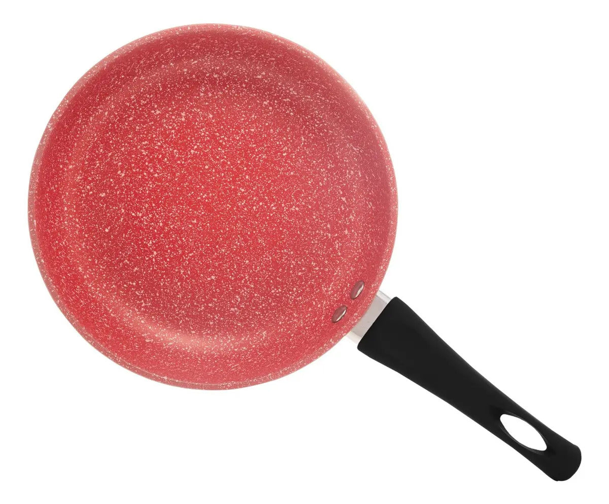 Frigideira De Indução Em Alumínio Com Revestimento Cerâmico Grande Indução Chef Pro Vermelha 24cm Lyor Vermelho