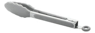 Pegador Pinça Inox C/ Ponta Em Silicone Cinza Lyor