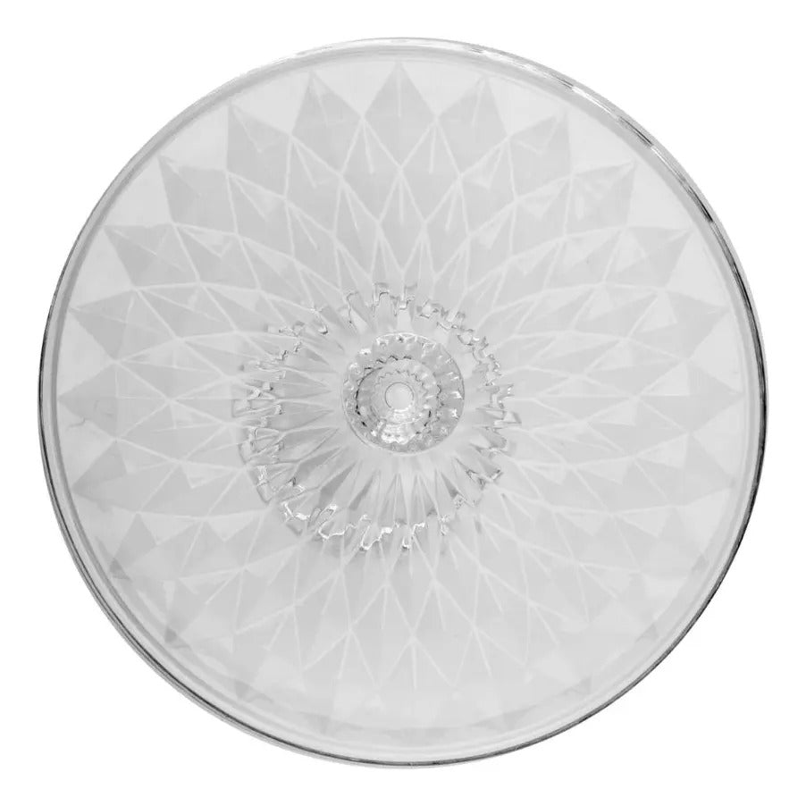 Prato Para Bolo Diamond De Cristal Com Pé Lyor 31cm X 14,5cm Transparente