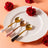 4 Colheres Wolff Flowers De Aço Inox Dourado/branco Branco Com Dourado