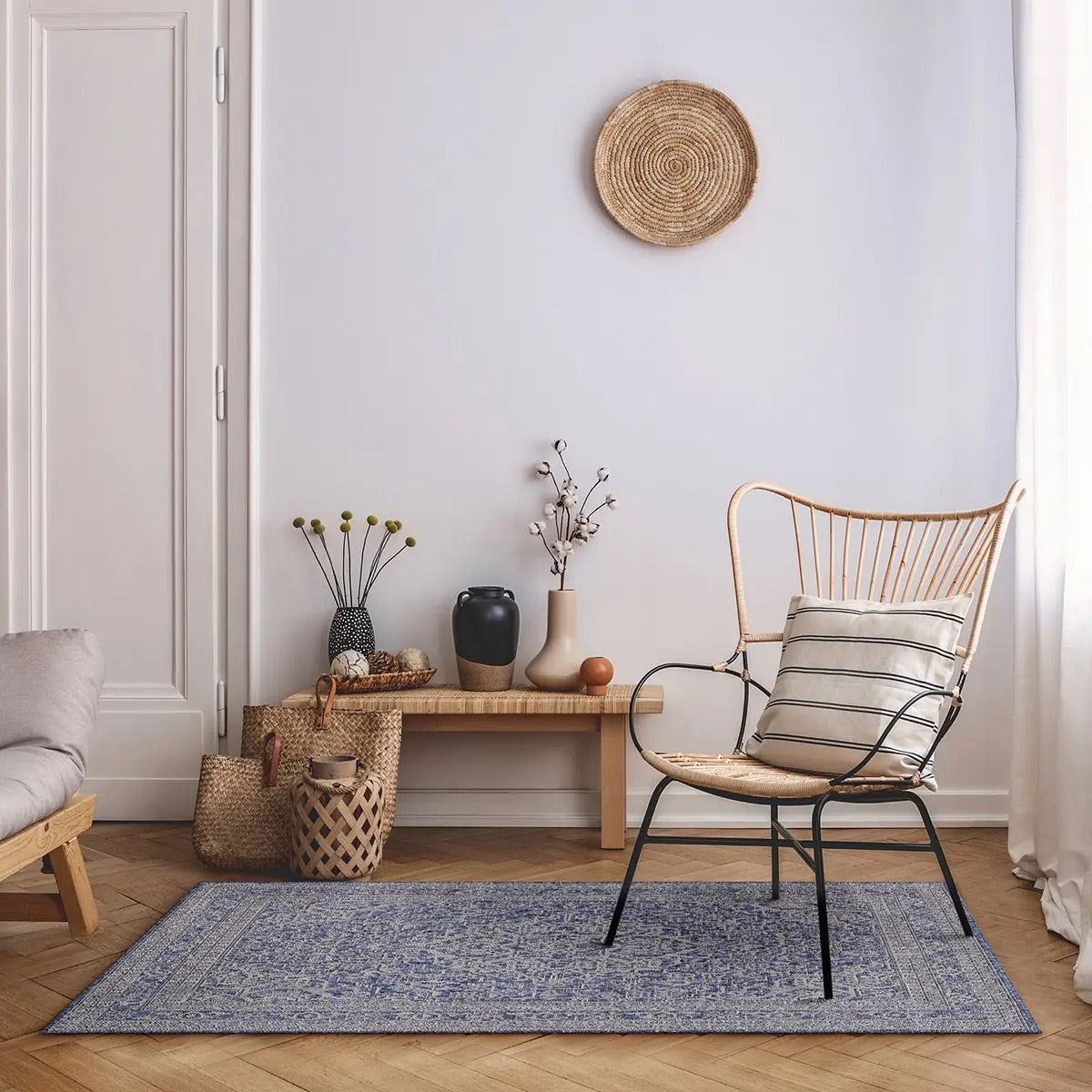 Tapete Sisalis Para Area Interna E Externa 250x300cm 3 M 2.5 M Classic Azul Marfim