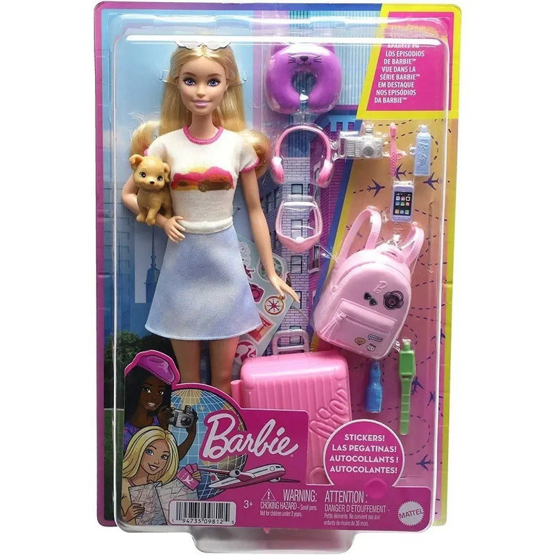 Barbie Malibu Viajante Com Acessorios Mattel Hjy18