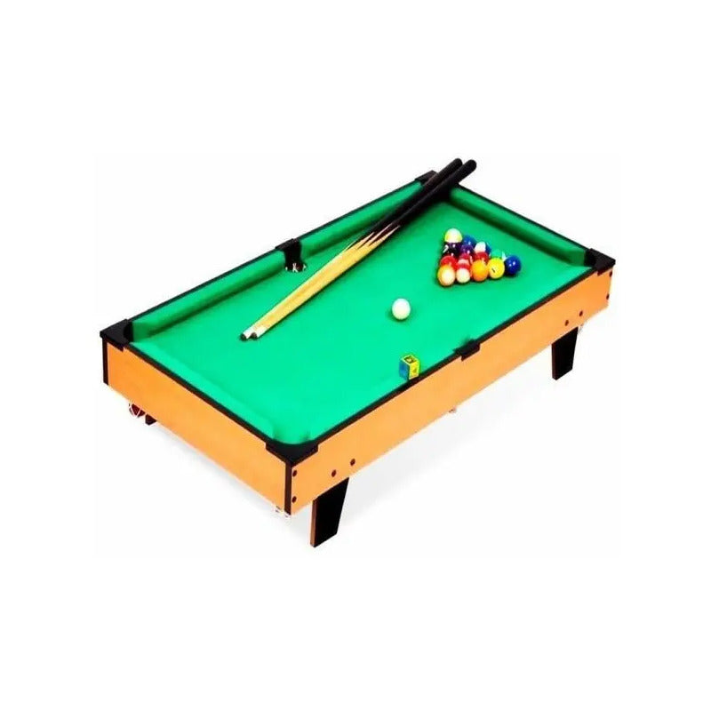Mini Mesa De Sinuca Bilhar Snooker Portátil Tacos Bola 64 Cm Verde
