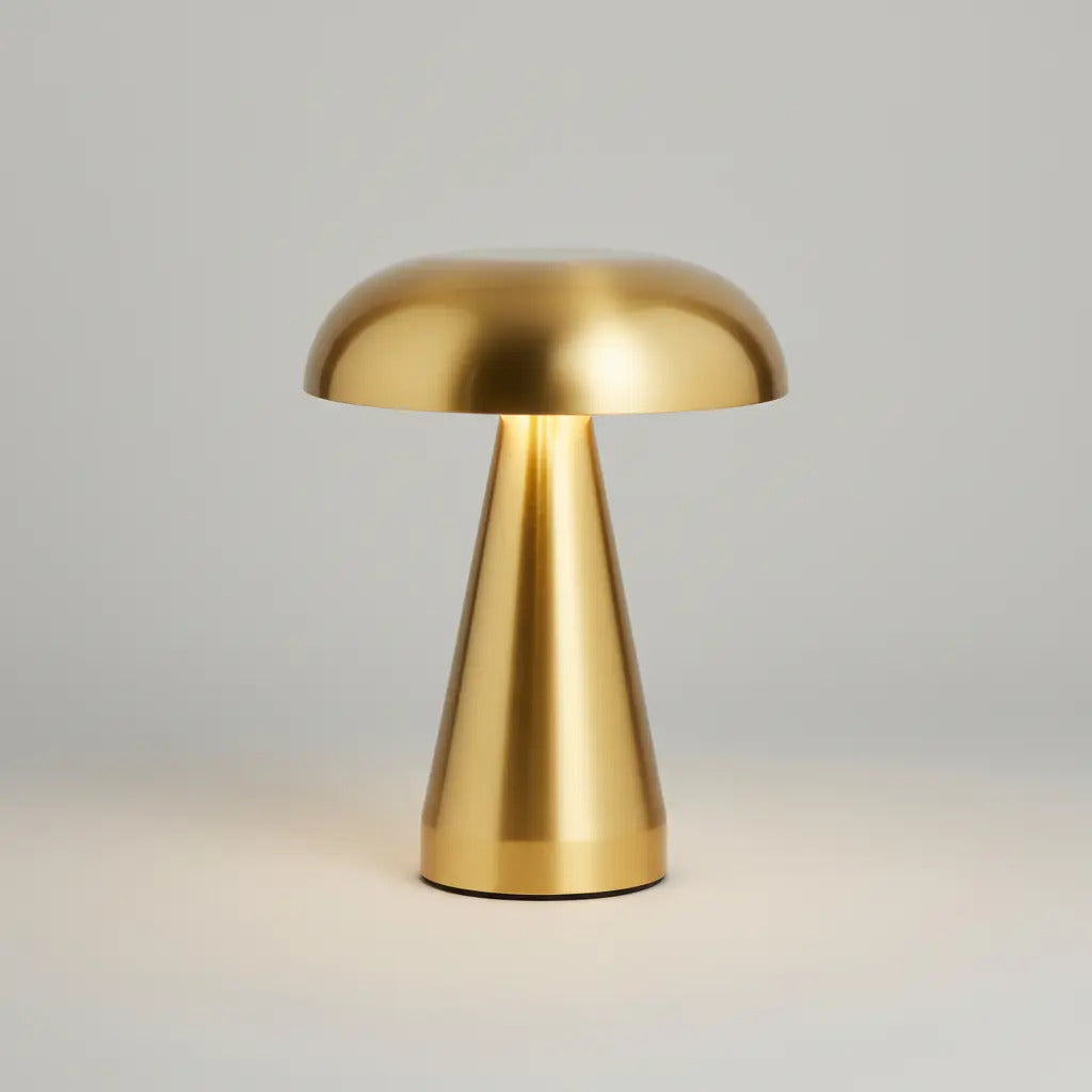 Luminária De Mesa Led 3 Tons Dourada Usb Mushroom Dourado-escuro 220v