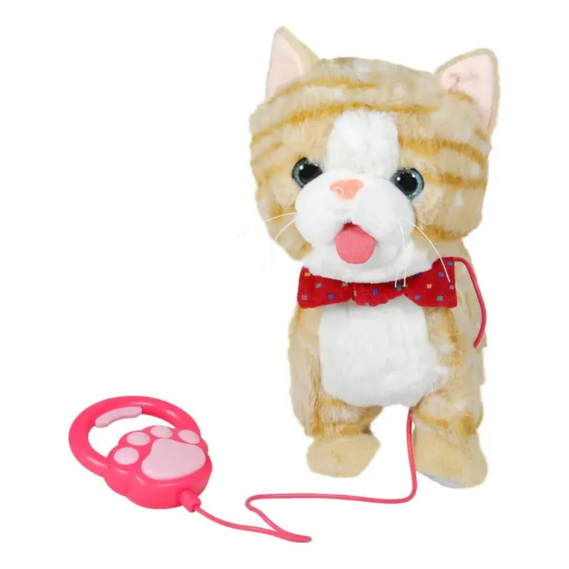 Gato De Pelúcia Falante Caramelo - Fale Que Repito Marrom-claro