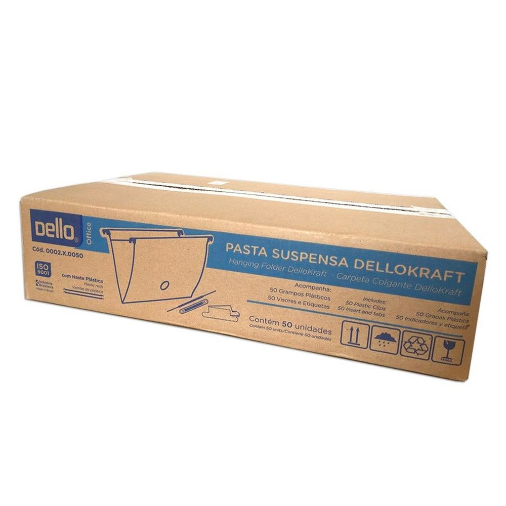 Pasta Suspensa Kraft com Haste Plástica - CX 50 und - Dello
