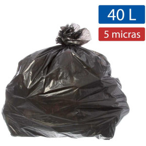 Saco Para Lixo 40l Preto 55x59cm 5micras - Pct.c/100