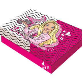 Caixa Para Presente Com Tampa Barbie Retang. G 25x20x8,5cm - Pct.c/03