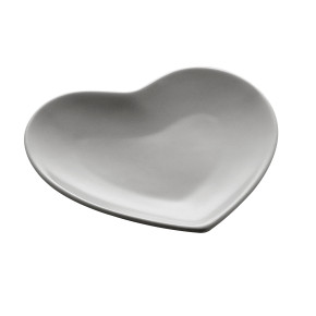 Coracao Decorativo De Ceramica Heart Cinza 19x18x2cm - Lyor